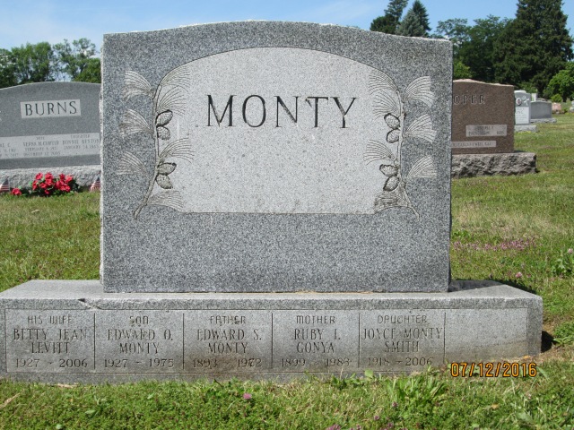 Monty family gravestone. 